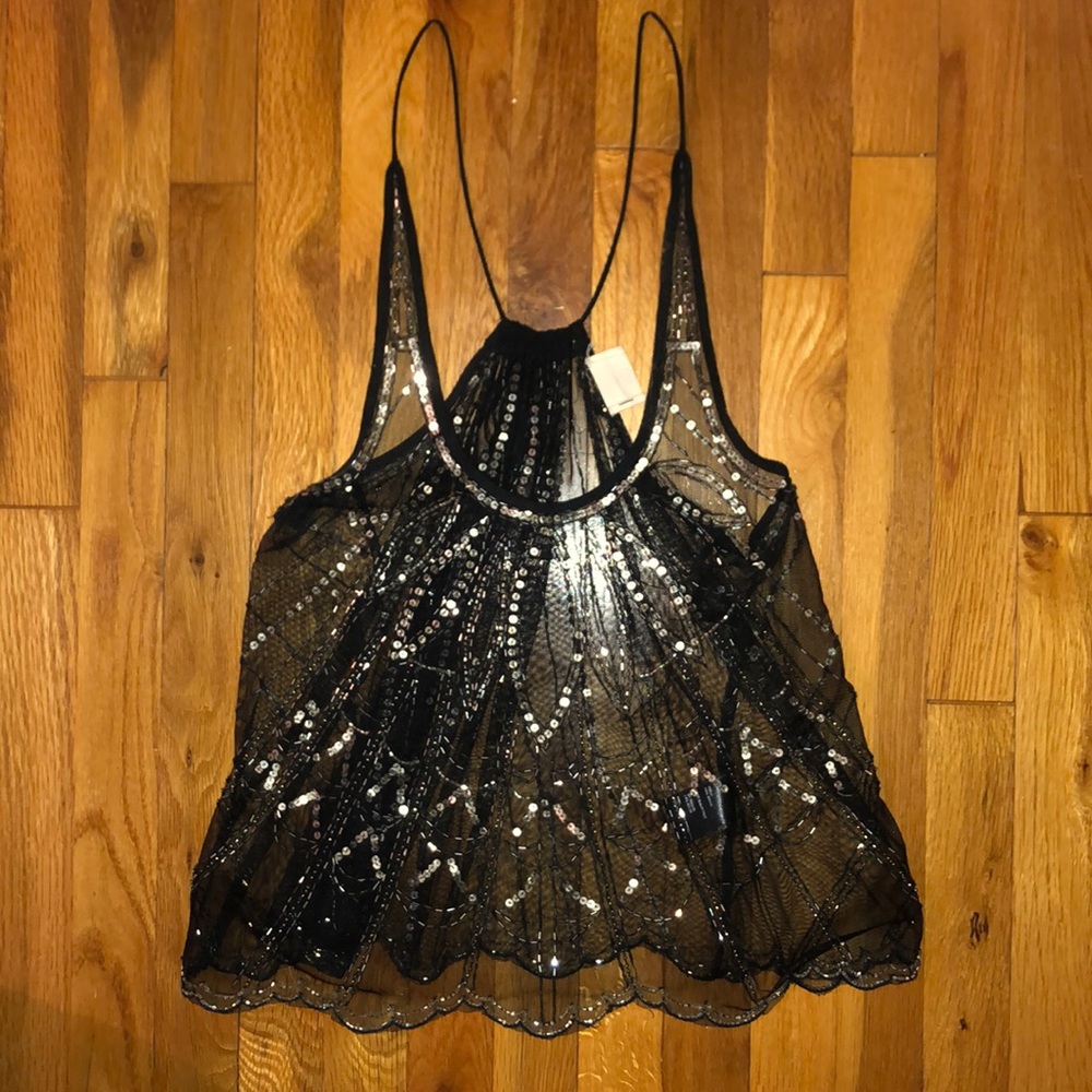 Sequence and Bead Sheer Going Out Top
